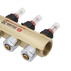 Колекторний блок з витратомірами та євроконусами Raftec GOLD 1"х8 LCR-1.8 Колекторний блок з витратомірами та євроконусами Raftec GOLD 1"х8 LCR-1.8